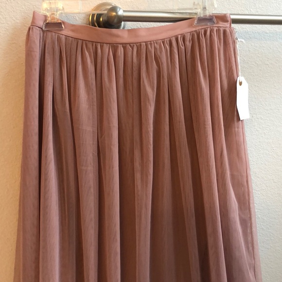 Pink Tulle Midi Skirt - Picture 3 of 5